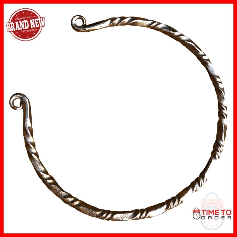 Hand Forged Iron Torc Necklace Medieval Viking Celtic Norse Neck Ring